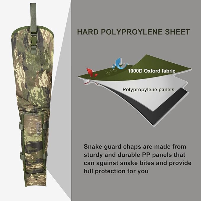 QOGIR Snake Guard Protection Chaps: Snake Bite Protection for Ankle to Thigh Snake Chaps, Waterproof Snake Gaiters