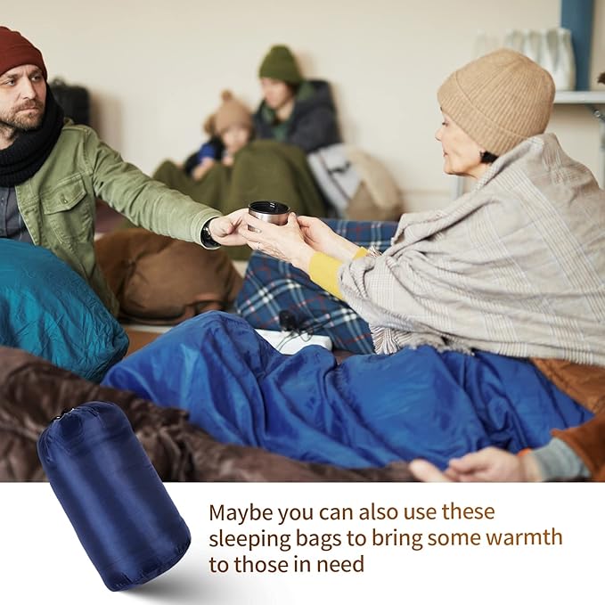 10 Pcs 0 Degree Camping Sleeping Bags Bulk for Adults Cold Weather Sleeping Bags 4 Season Warm Waterproof Lightweight with Compression Sack for Backpacking Hiking Travel Homeless