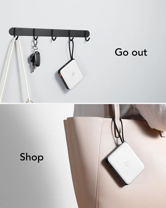 VRURC 20000mAh Portable Charger with Built-in Cables, Travel Essentials, Power Bank PD 20W for iPhone Fast Charging Battery Pack, for iPhone 16 15 14 13 12 11 x Samsung Galaxy Series, White(1 Pack)