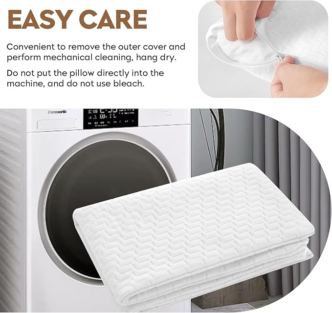 Small Shredded Memory Foam Pillow, Camping Pillow Travel Pillow - Compressible Medium Firm, Breathable Cover, Ideal Backpacking Hiking, Airplane and Car (Off-White, L)