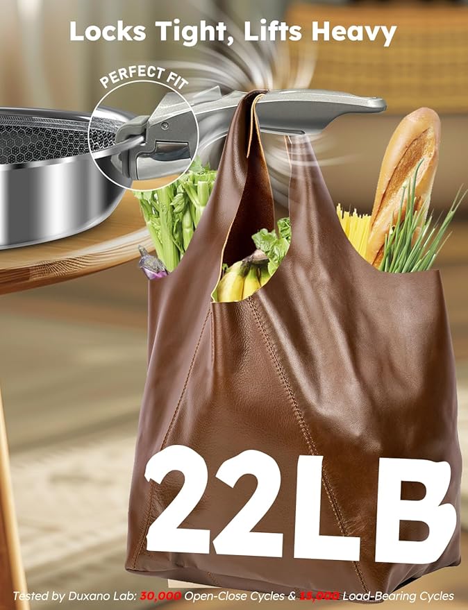 Pro DUXANO 12PC Hybrid 3-Ply Stainless Steel Skillet&Nonstick Pots and Pans Set, High Heat Sear&Fry, 2-Layer Ceramic Induction Cookware, 9H Scratch-Resistant&Anti-Warp,PFAS Free,All Cooktop/Dishwasher