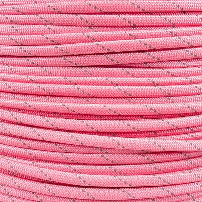 Paracord Planet Reflective 550lb Paracord – 7 Strand Type III Nylon Parachute Cord for Outdoor Visibility, Hiking, and Crafting – 30+ Colors and 4 Length Options