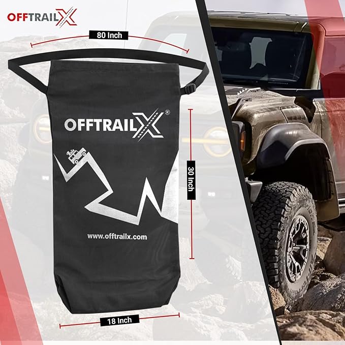 Spare Tire Hanging Mesh Trash Bag Heavy Duty Cargo Storage Bag for Wrangler, Bronco, Jeep, Truck, SUV, Car, Trunk Organizer for Camping, Beach, Outdoor, Off-Road Recovery Gear