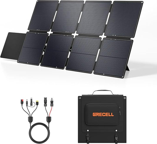 240W Portable Solar Panel for Power Station, Ultra Light Foldable Solar Panel Kit, 25% High Efficiency, IP65 Waterproof, Solar Charger for Outdoor Camping RV Boat Home Backup Power, Off-Grid