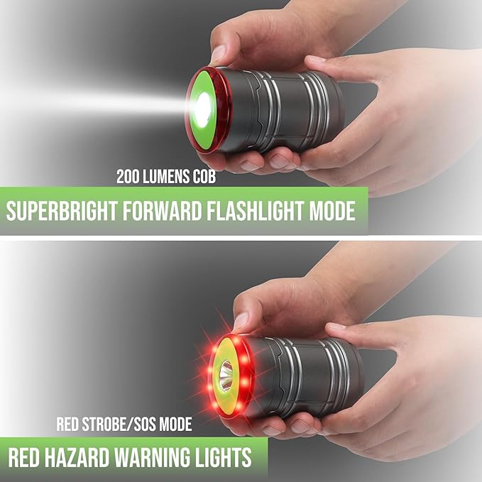 Lichamp Collapsible LED Camping Lantern, Portable Lightweight Waterproof LED Flashlight, 4 Light Modes, Survival Kits for Indoor Outdoor Home Emergency Power Outages Hiking Hurricane, 2 Pack, Medium