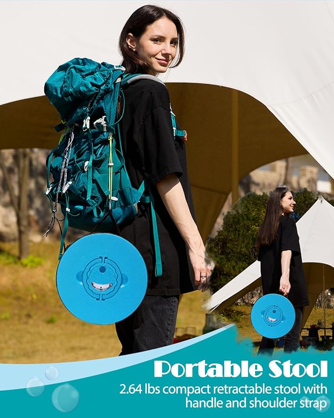 18-inch Heavy Duty Collapsible Stool - 800 lbs Capacity, 2.6 lbs Lightweight Portable Folding Stool for Camping, Travel, Music Festivals and Other Outdoor Events