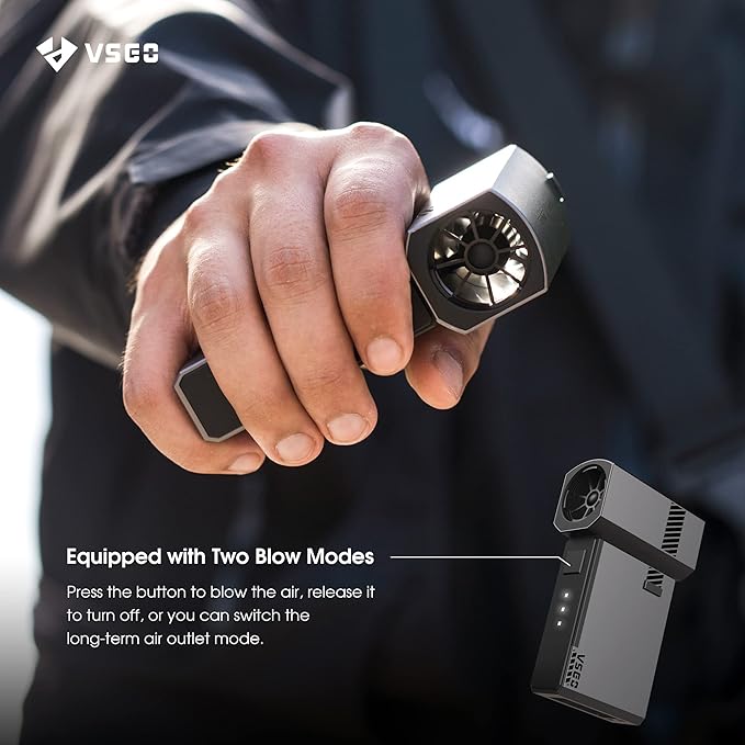 Portable Palm Turbo Air Duster 100000RPM, Cordless Aluminum Mini Blower with 3-Speed Adjustable Power, Fast Charging Compressed Air Cleaner for Camera Lens, Computer, Keyboard, Outdoor,Car and Home