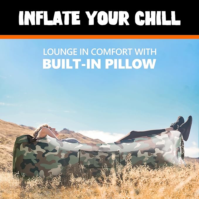 AlphaBeing Inflatable Lounger Beach Chair Accessories, Air Sofa Hammock Inflatable Couch for Camping Backyard Lakeside with Compression Sacks, Ideal Outdoor Gifts for Adults