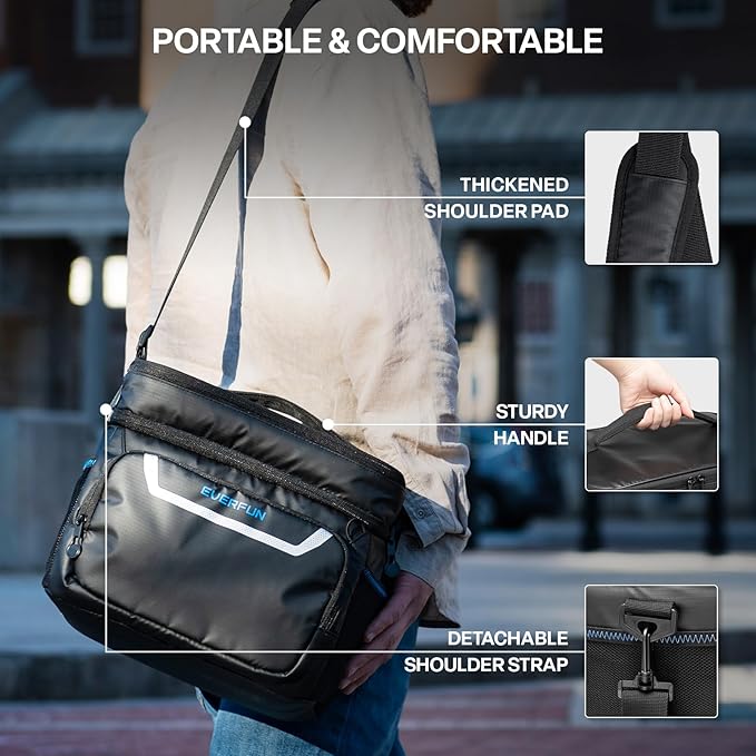 EVERFUN Small Cooler Lunch Box Mini Leak-Proof Soft Double Deck 24 Can Personal Insulated Collapsible Portable Waterproof Lunch Bag Ice Chest for Men Women Work Travel Car Picnic Beach