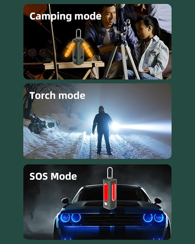 Rechargeable LED Camping Lantern - Waterproof Tent Light with 8 Modes, Portable Flashlight for Camping, Emergency, Hiking, Fishing