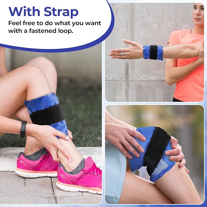 Ice Pack Wrap for Injuries: Ohuhu 2 Pack Reusable Ice Packs with Wrap Hot Cold Therapy Gel Ice Pack Adjustable Flexible for Shoulders Wrists Knee Back Neck Legs Hip Aches Injury Pain Relief