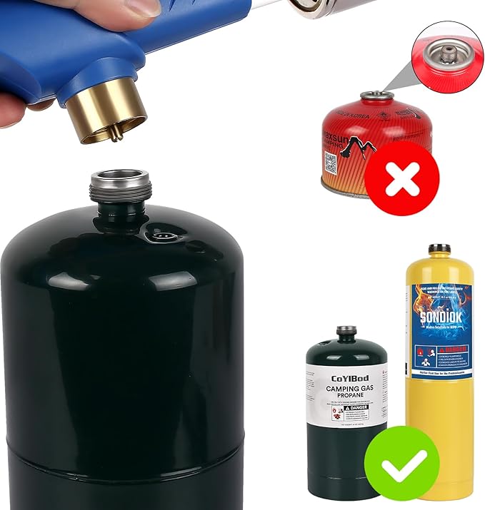 Semlos Propane Torch, Premium Metal Large Torch, Refillable Blow Torch Lighter with Adjustable & Wind Resistant Flame for Cooking, BBQ, Welding, DIY & Soldering (Propane Gas Not Included)