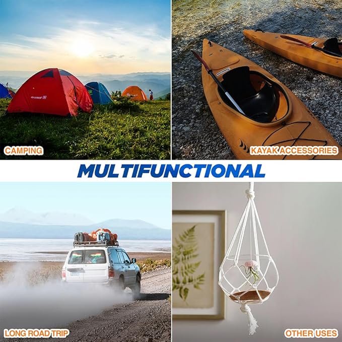 5/16" - 32' (8 mm x 10 m) 16 Strand Strong Heavy-Duty Tactical Paracord, Clothes Line Camping Utility - All-Purpose Lightweight Diamond Braid Rope for Tie, Pull, Swing, Knot