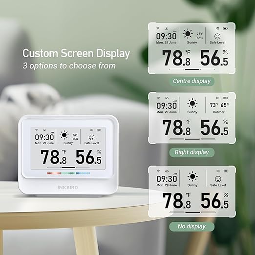 INKBIRD WiFi Thermometer Hygrometer, Temperature and Humidity Sensor with Weather Station, 9-in-1 IBS-TH5 with Electronic Ink Display, 2 Years Free Data Storage Export, Remote Monitor for Room