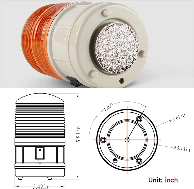 Led Strobe Lights Magnetic Battery Amber Flashing Beacon Light with No Sound Emergency Lights for Vehicles Trucks Car Forklift LTD-5088