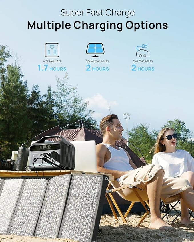 Portable Power Station 300W (600W Surge), 204Wh Solar Generator LiFePO4 Electric with AC&DC Outlets Fast Charging for Outdoors Camping Essentials Backup Bank Emergency, RV, Off-Grid Living