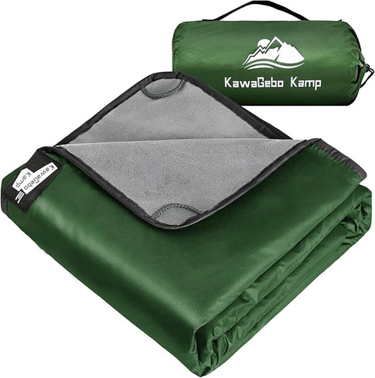 Fleece Waterproof Outdoor Blanket, Windproof Stadium Blanket for Camping, Picnics, and Sports Stay Dry and Comfortable 80"x58"
