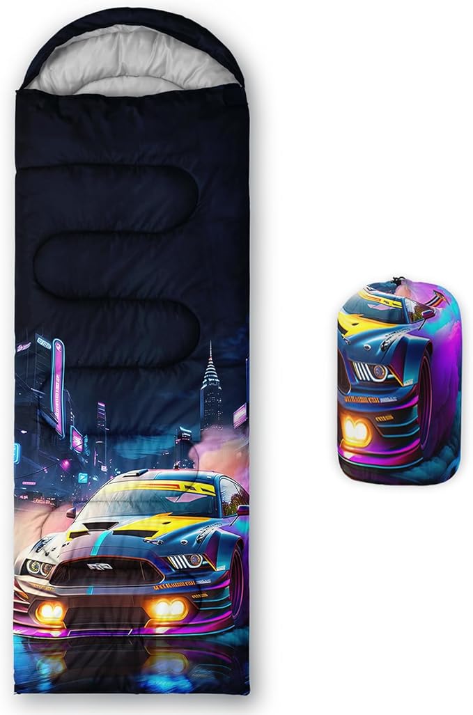 Print sleeping bag,sleeping bags,Outdoor Camping Sleeping Bag，Suitable For Children Boys And Girls Portable,Waterproof,Compact And Lightweight,Great For Outdoor Camping,Backpacking And Hiking