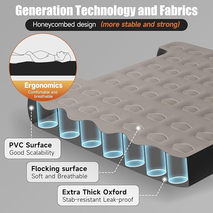 Truck Bed Air Mattress for 5.5-5.8 ft, Full Size Short Inflatable Mattress Short Truck Beds for Camper Outdoor Travel