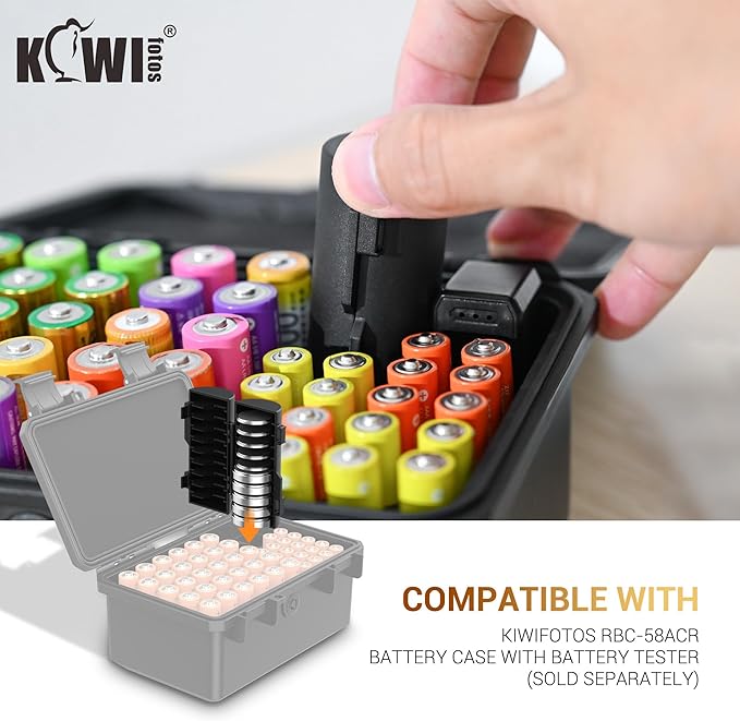 KIWIFOTOS (2 Pack) CR2032 Coin Cell Battery Case Organizer Holds 20pcs CR2032 CR2025 CR2016 CR2320 CR2325 CR2330 CR2335 CR2354 CR2412 CR2430 CR2450 Button Batteries Holder (Battery Not Included)