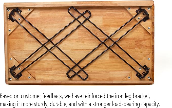 Wooden Folding Desk Portable Folding Wood Table 43in Fold-Down Workbench No Assembly Required for Home Office Writing Reading Puzzle Small Computer Table