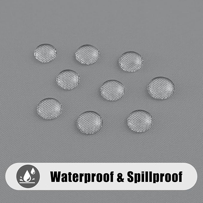 Smiry 2 Pack Rectangle Picnic Table Cloth, Waterproof Elastic Fitted Tablecloths, Washable Polyester Rectangular Patio Table Cover for Camping, Indoor and Outdoor (Grey, 30"x72")