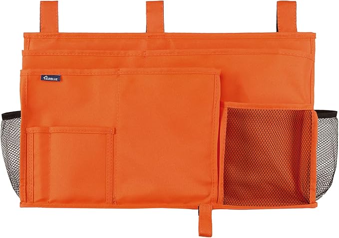 Surblue Caddy Hanging Organizer Bedside Storage Bag for Bunk and Hospital Beds, Orange, L