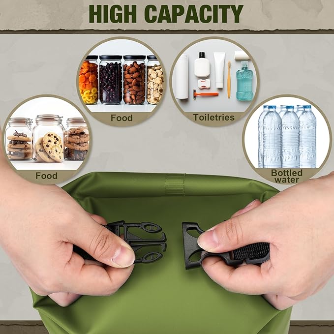 1 Set Bear Food Bag for Camping Ultralight Food Hanging System Includes Waterproof Bear Bag, Nylon Ropes, Hooks for Camping Backpacking