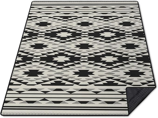 Boho Picnic Blankets Waterproof Foldable, 60″X80″ Thick Three Layer Picnic Mat Tribal Outdoor Blanket for Grass, Beach Blanket Sandproof Picnic Accessories for Camping Party Park Patio