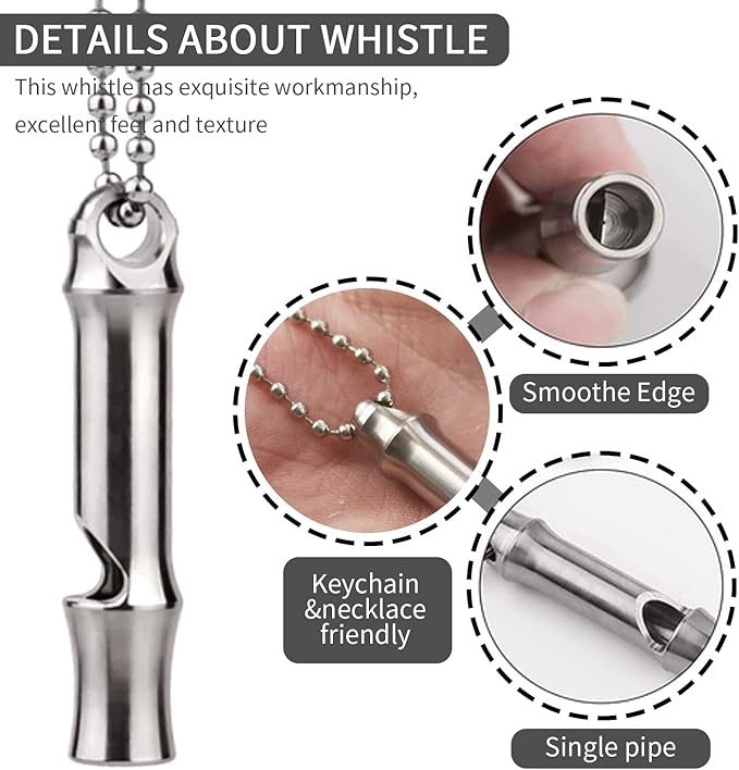 Emergency Whistle,Titanium Whistle EDC Safety Whistle for Outdoor Camping,Loud Survival Whistles Loud up to 120db