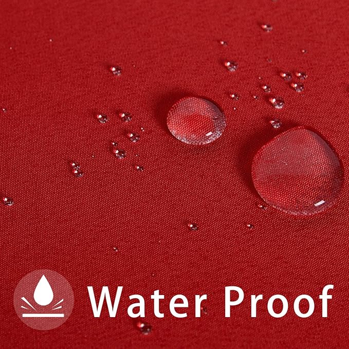 LUSHVIDA Rectangle Outdoor Tablecloth with Umbrella Hole and Zipper, 60x102 Inch Red, Washable Waterproof Table Cloth Spill Proof Wrinkle Free Table Cover for Patio Spring Summer Picnic BBQS