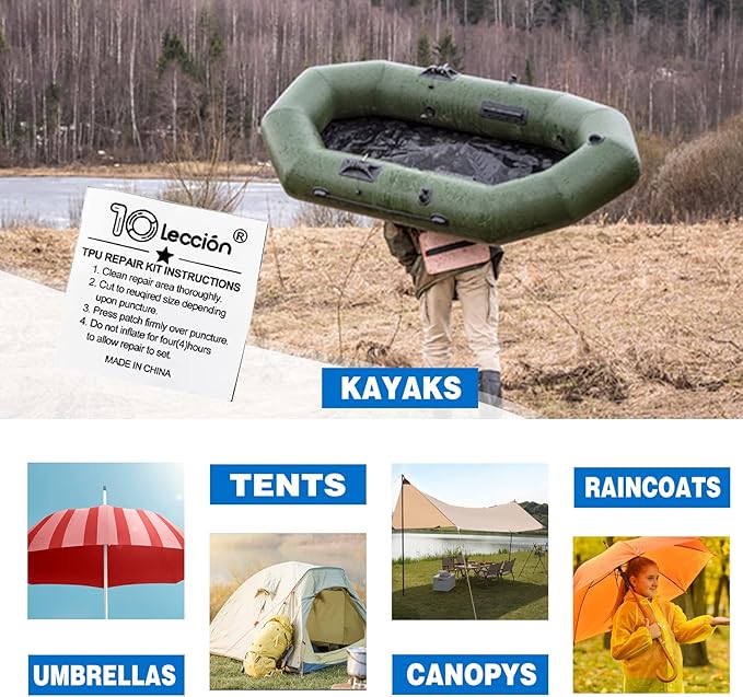 TPU Pool Patch Repair Kit for Air Mattress, Swimming Pool, Bounce House, Tent, Canvas, Canopy, Pool Floats, Tubes Air Bed and Inflatable Toys (3 in x 15 ft)