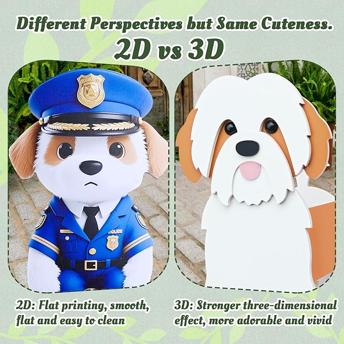 Police Officer-Style Dog Planter, Pet Shape Garden Pots Plant Pots for Indoor/Outdoor Gardens Decoration, Funny, Surprise Gifts/Souvenirs for Pet Lovers (Police Officer-Style Dog)
