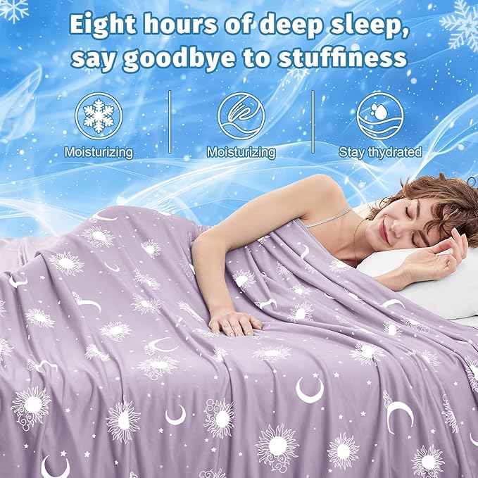 inhand Cooling Blanket Twin Size (60"x80") - Cooled Blankets for Hot Sleepers Lightweight Breathable Summer Blanket for Sleeping Night Sweats to Keep Cool in The Heat -Crimson Purple