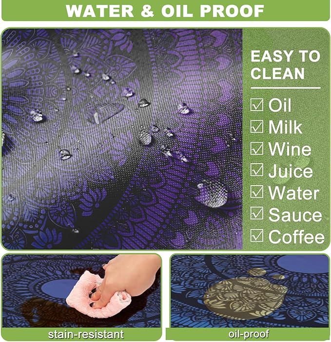 Picnic Table Cover with Bench Covers Vinyl Elastic Edges Fitted Rectangle Seat Tables Waterproof 3-Piece96X30in Set Outdoor Rectangular Folding Backing Tablecloth for Camping Over SizeTie-Dye108