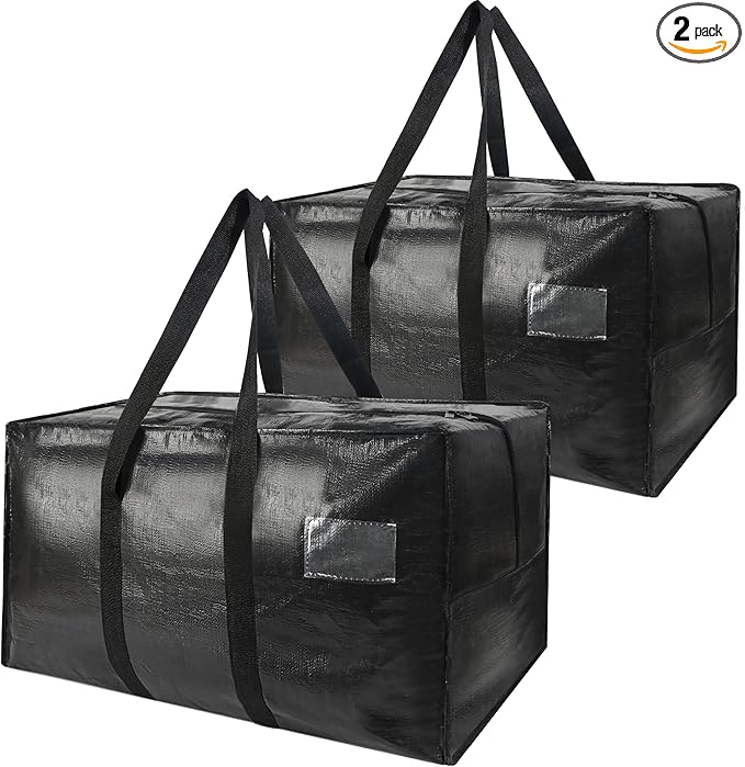 Heavy Duty Extra Large Moving Bags,96 Gallon Jumbo Packing Bags,Huge Moving Storage Bags with Strong Zippers & Carrying Handles,Reusable Big Moving Storage Bags for College Dorm Travel 2Pack