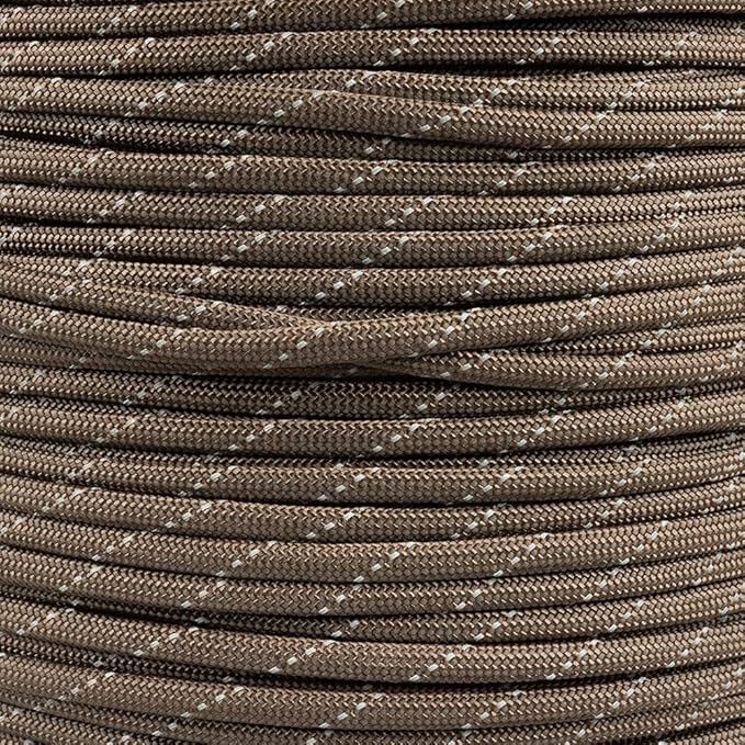 Paracord Planet Reflective 550lb Paracord – 7 Strand Type III Nylon Parachute Cord for Outdoor Visibility, Hiking, and Crafting – 30+ Colors and 4 Length Options