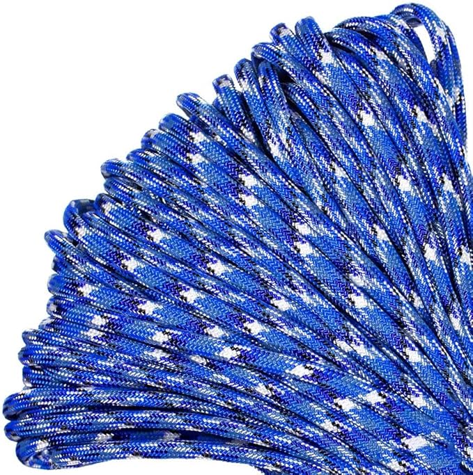 Paracord Planet Genuine Type III 550lb Paracord – Nylon Cord in Solid, Multi, and Reflective Colors – 25+ Colors and Length Options of 10', 25', 50', and 100'