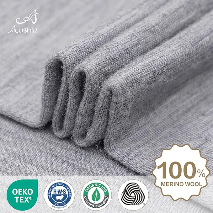 ACUSHLA 100% Merino Wool Neck Gaiter Ski Face Mask Scarf Neck Warmer for Men & Women All Weather