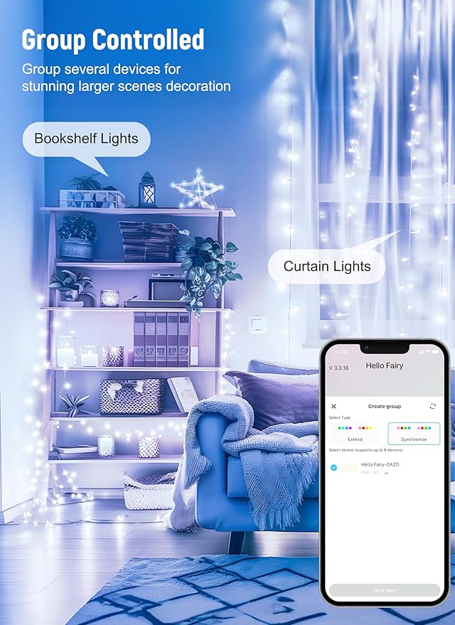 Smart USB Fairy Lights Plug in, 33Feet 100LEDs Bluetooth Twinkle Lights with Timer and Remote, App Control Starry String Lights for Wreath Wedding Party Indoor Christmas Decoration, Pure White