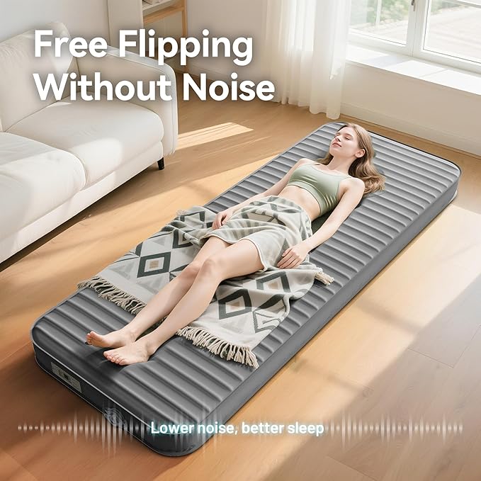 Self Inflating Camping Sleeping Pad, 4" Ultra-Thick Memory Foam Camping Air Mattress Pad with Built-in Electric Pump, 9.5 R-Value Insulated Sleeping Bag Mat Pads for Car Travel Tent Cot