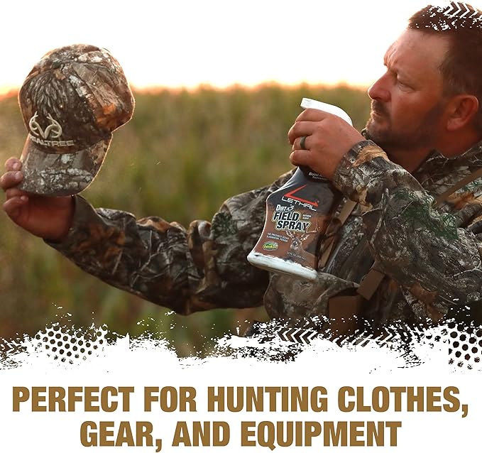Lethal Original Field Spray with Human Scent Eliminating Agent for Hunting Clothes, Gear, and Equipment, Made in The USA, Unscented, 32 Ounce Spray Bottle