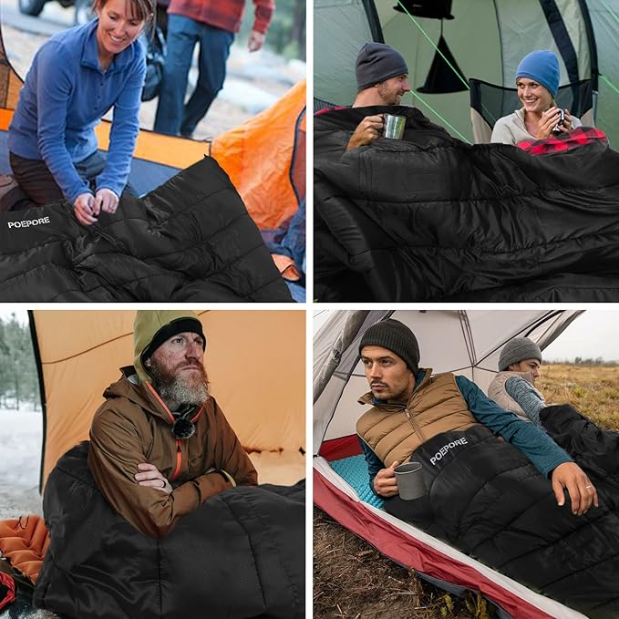 Flannel Sleeping Bag Cotton 0 Degree Cold Weather for Adults XXL Sleeping Bag 4 Season Big and Tall with Compression Sack