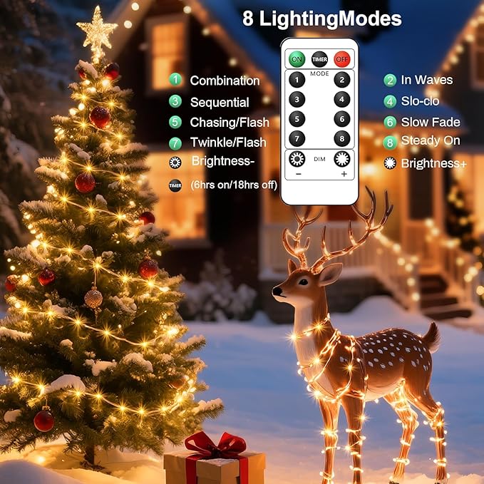 2Pack USB Plug in Fairy String Lights,16ft 50 LED Copper with Remote and Timer, 8 Modes Waterproof Twinkle String Lights Battery Powered for Bedroom Indoor Party Wedding Christmas Decoration