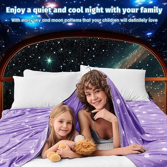 inhand Cooling Blanket Queen Size (90"x90") - Cooled Blankets for Hot Sleepers Lightweight Breathable Summer Blanket for Sleeping Night Sweats to Keep Cool in The Heat -Fantasy Purple