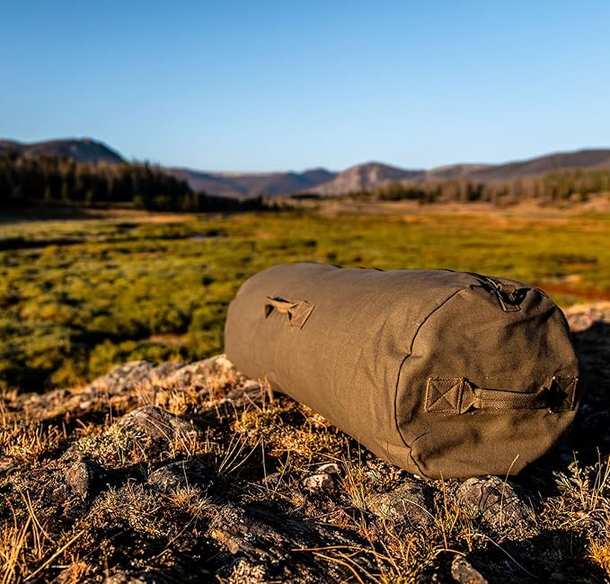 WHITEDUCK HOPLITE Heavy Duty Military Canvas Duffel Bag, Army Cargo Style, Foldable Tactical Outdoor Bag, Travel, Storage