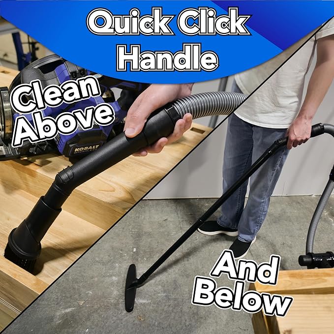 Cen-Tec Systems 95270 Home and Shop Vacuum Expanded Multi-Brand Power Tool Dust Collection Adapter Set and Full Attachment Kit, 16 Ft. Hose, Black