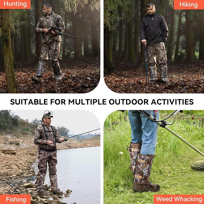 Snake Gaiters Snake Chaps, Waterproof Lower Legs Snake Guards, Snake Bite Protective Gaiters, Anti-Snake Gaiters for Men/Women, Adjustable Size for Hunting/Hiking/Farm Working