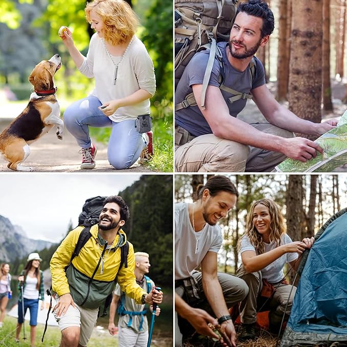 Titanium Emergency Whistle, Gray, 2 Inches Length, 120db Loud Safety Whistle with Necklace Chain, for Survival, Hiking, Camping, Pet Training