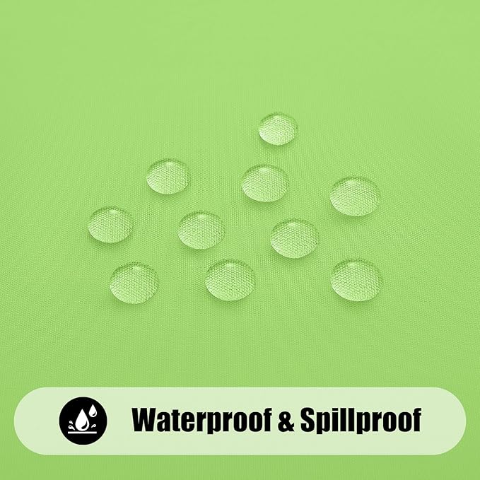 Smiry 2 Pack Rectangle Picnic Table Cloth, Waterproof Elastic Fitted Tablecloths, Washable Polyester Rectangular Patio Table Cover for Camping, Indoor and Outdoor (Lime Green, 30"x72")